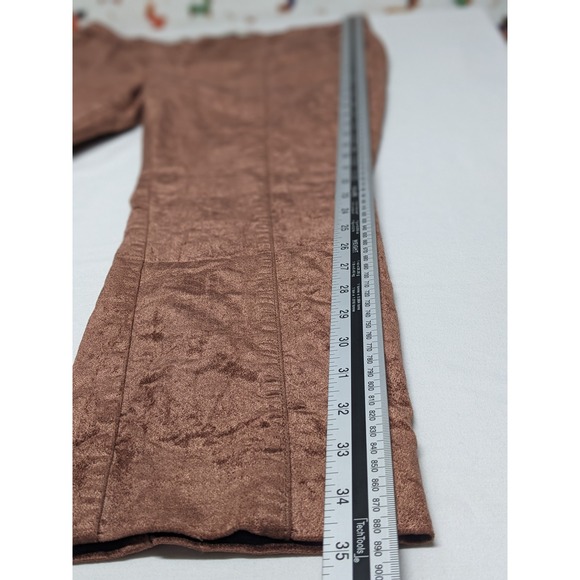 Anthropologie The Essential Slim Brown Textured Straight Leg Pants Womens 14 - Picture 3 of 11